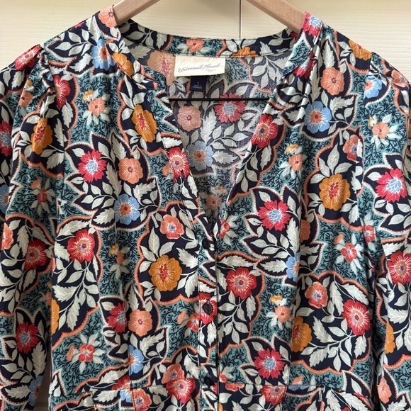 Universal Thread V-Neck Button Up Long Sleeve Floral Maxi Dress with pockets Sm - Picture 4 of 15